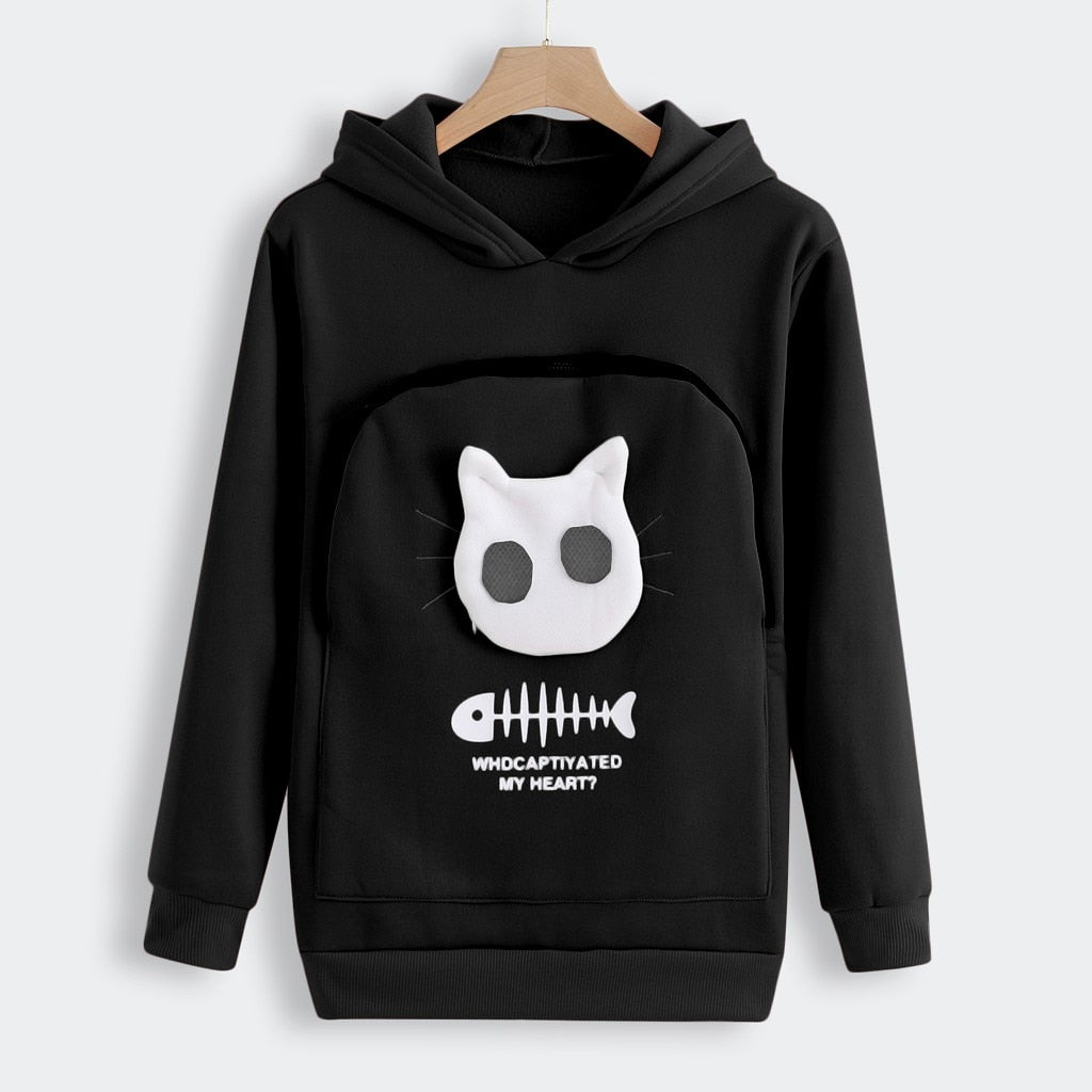 Sudadera Mujer con Capucha y Bolsillo para Mascotas Diseño Gráfico
