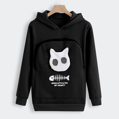 Sudadera Mujer con Capucha y Bolsillo para Mascotas Diseño Gráfico