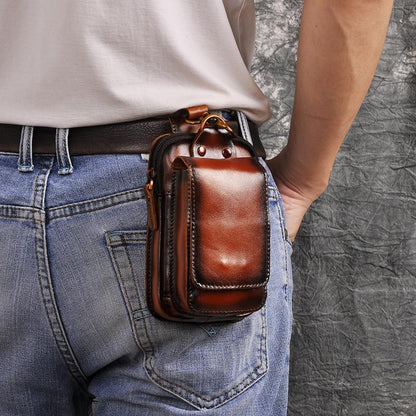 Riñonera Hombre de Cuero Ajustable Compacta
