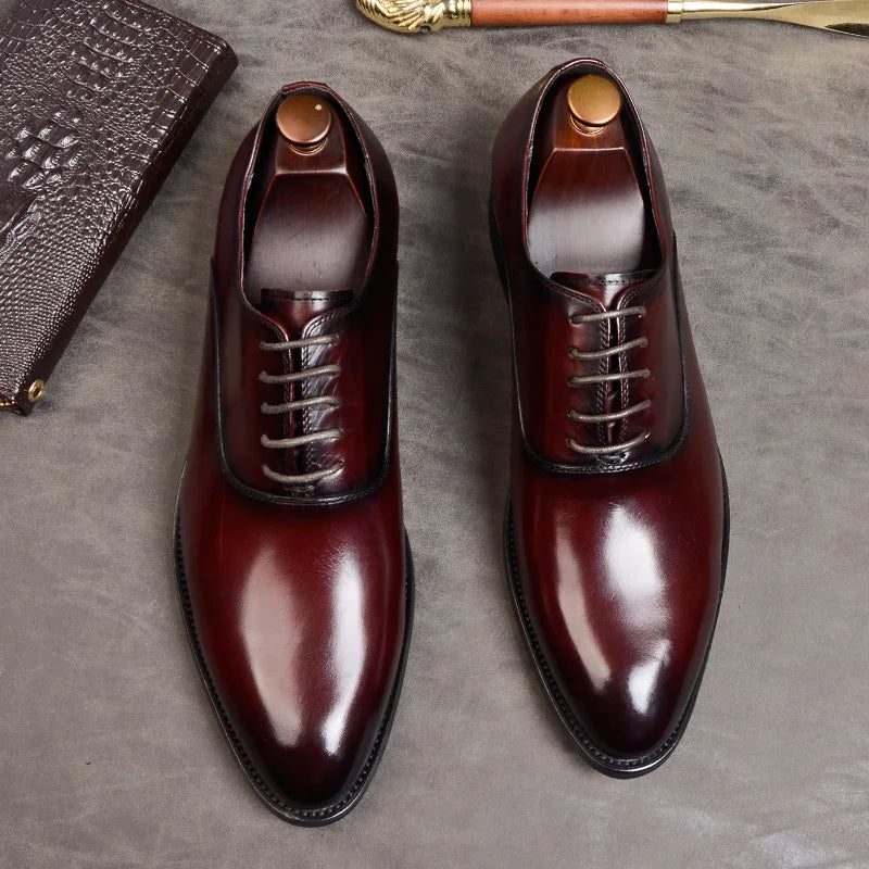 Zapatos Oxford Hombre de Cuero Diseño Clásico Confort