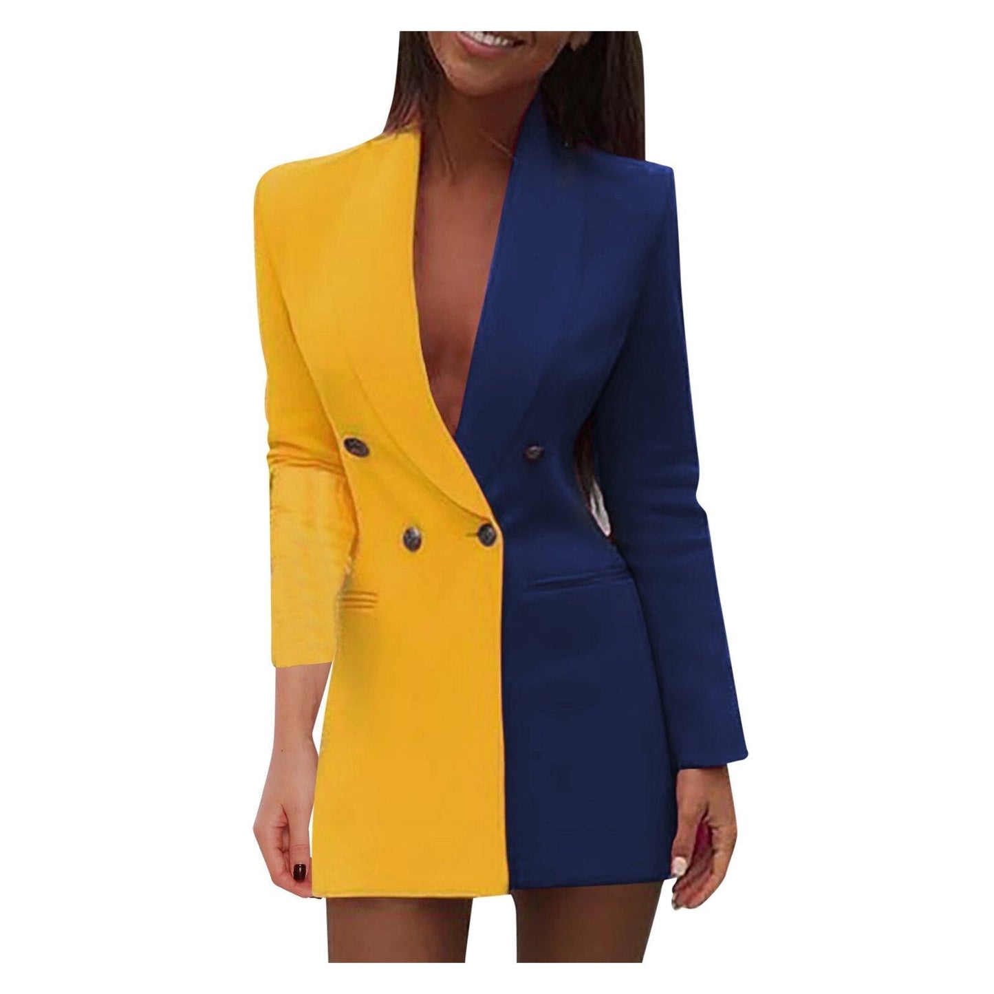 Vestido Blazer Mujer Doble Botonadura Corte Recto