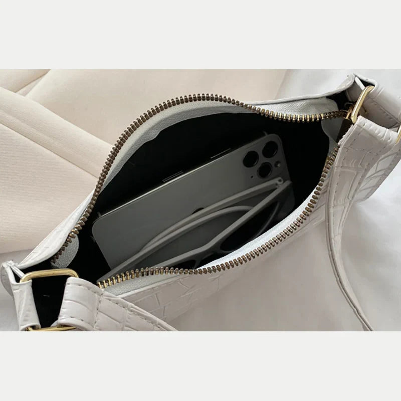 Bolso de hombro mujer con diseño piel de cocodrilo elegante