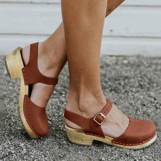 Sandalias Mujer Ortopédicas Cuña Tira con Hebilla - Mavetta