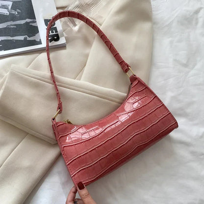 Bolso de hombro mujer con diseño piel de cocodrilo elegante