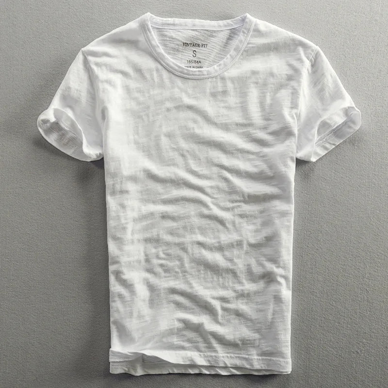 Camiseta Hombre de Algodón Cuello Redondo Manga Corta