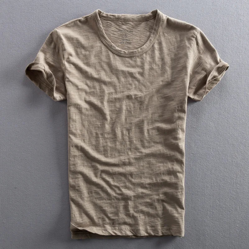 Camiseta Hombre de Algodón Cuello Redondo Manga Corta