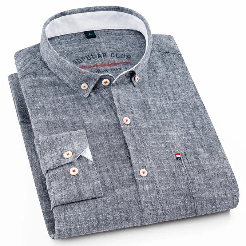 Camisa Hombre de Lino Tejido Ligero Botones Frontales