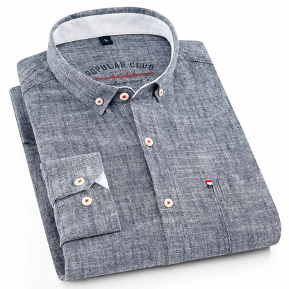 Camisa Hombre de Lino Tejido Ligero Botones Frontales