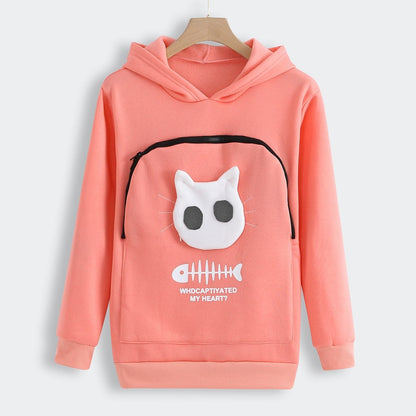 Sudadera Mujer con Capucha y Bolsillo para Mascotas Diseño Gráfico