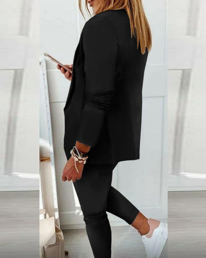 Conjunto Mujer Blazer y Joggers Casual Comodo