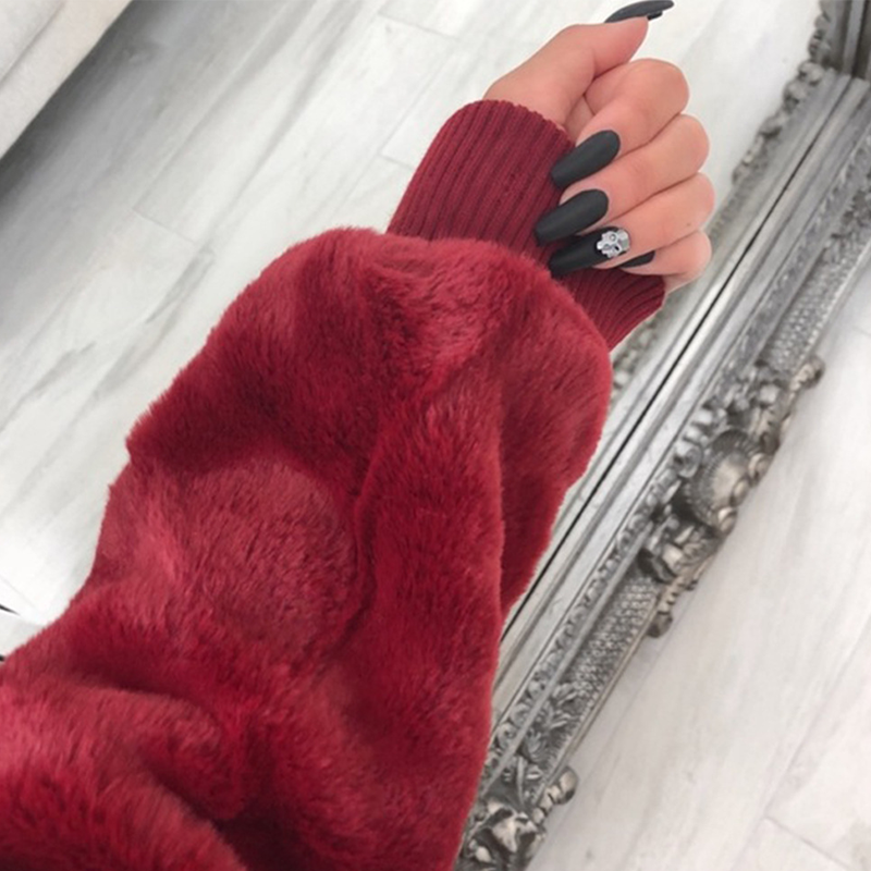 Chaqueta Mujer de Felpa con Cremallera Ajuste Regular