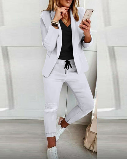 Conjunto Mujer Blazer y Joggers Casual Comodo