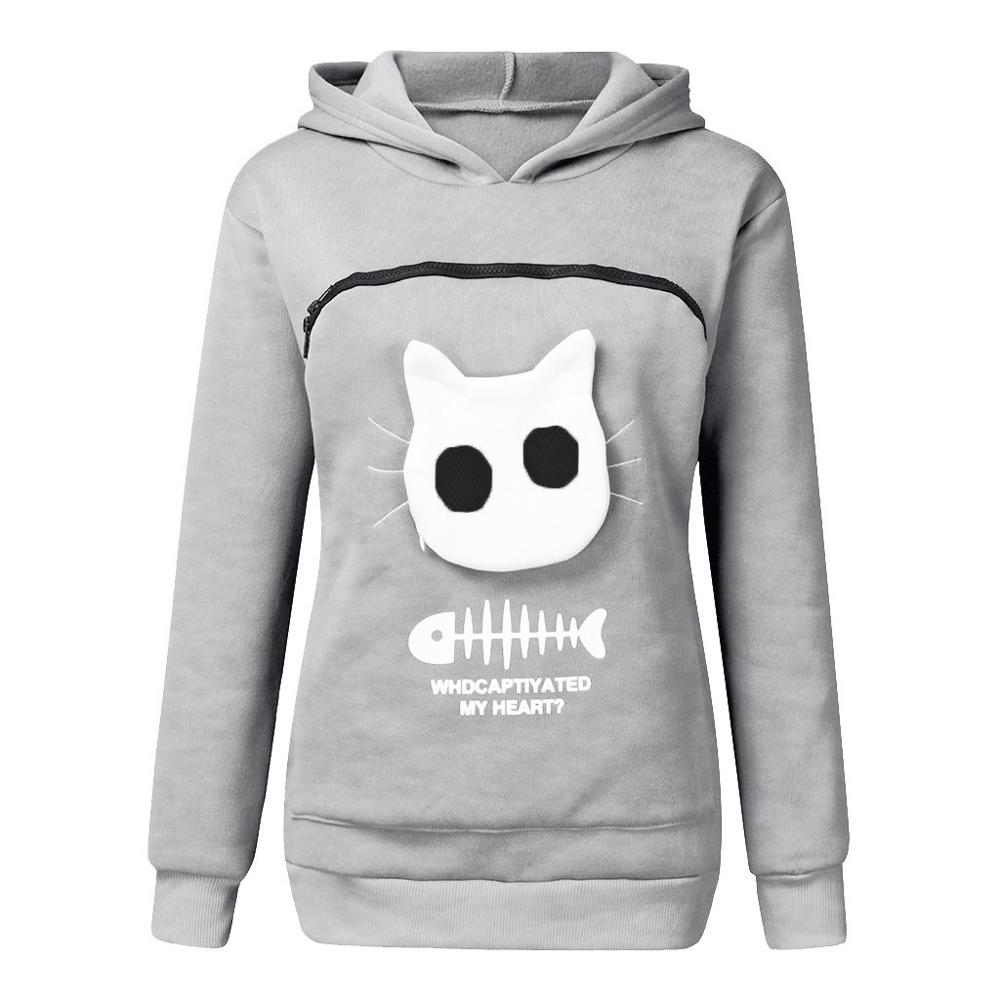 Sudadera Mujer con Capucha y Bolsillo para Mascotas Diseño Gráfico