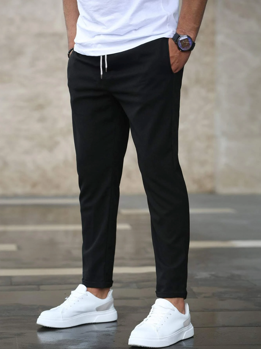 Pantalón Hombre de Tejido Elástico Ajuste Cómodo