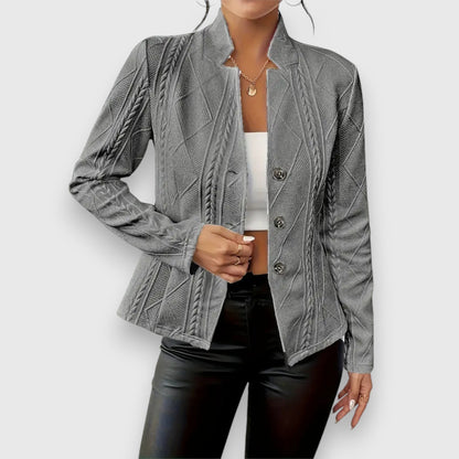 Blazer Mujer con Textura Estructurada Corte Entallado