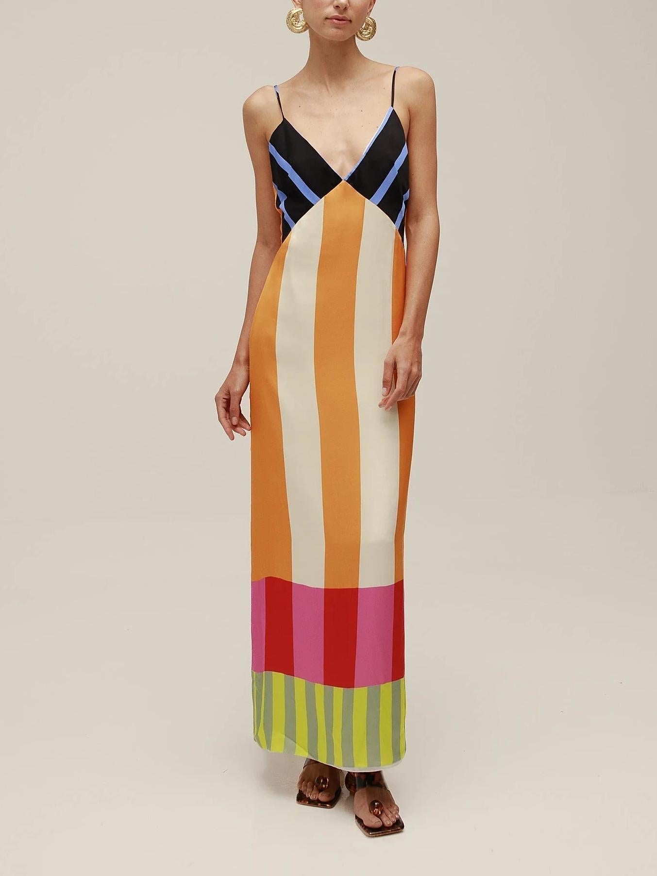 Vestido midi mujer recto con tirantes finos