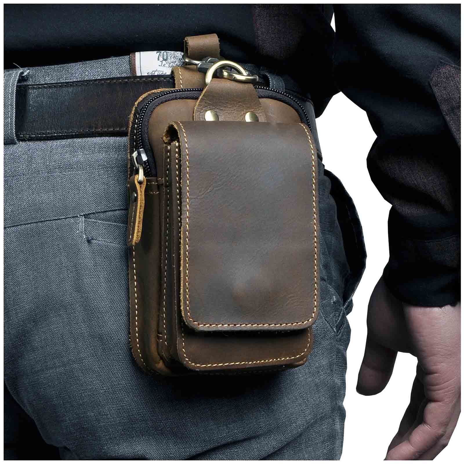 Riñonera Hombre de Cuero Ajustable Compacta - Mavetta