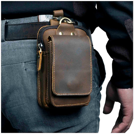 Riñonera Hombre de Cuero Ajustable Compacta - Mavetta