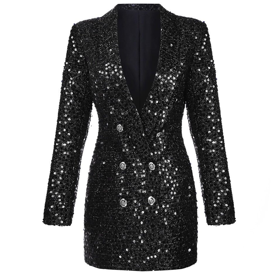 Vestido Blazer Mujer con Brillo Corte Moderno