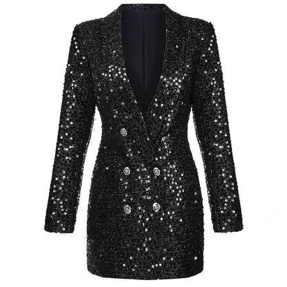 Vestido Blazer Mujer con Brillo Corte Moderno