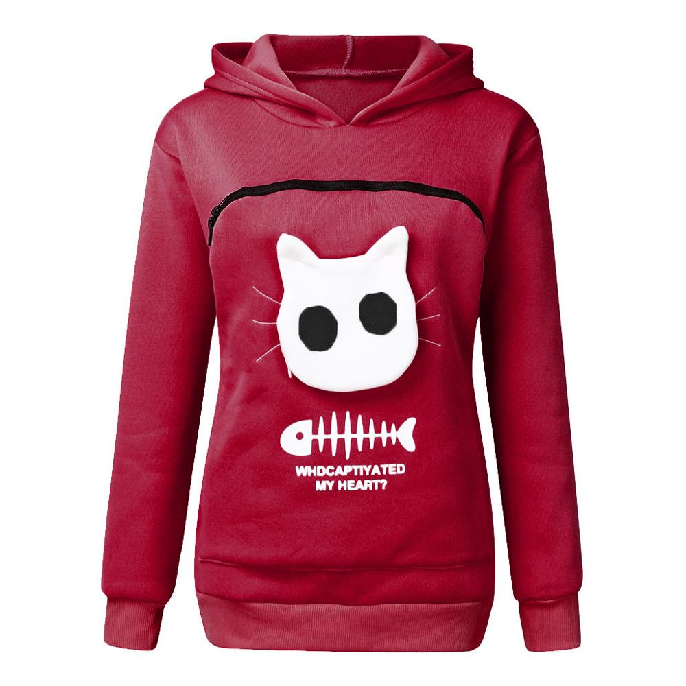 Sudadera Mujer con Capucha y Bolsillo para Mascotas Diseño Gráfico