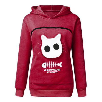Sudadera Mujer con Capucha y Bolsillo para Mascotas Diseño Gráfico