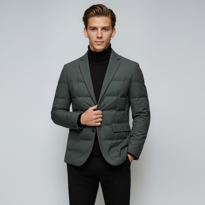 Chaqueta Hombre Acolchada Invierno Cierre Botones