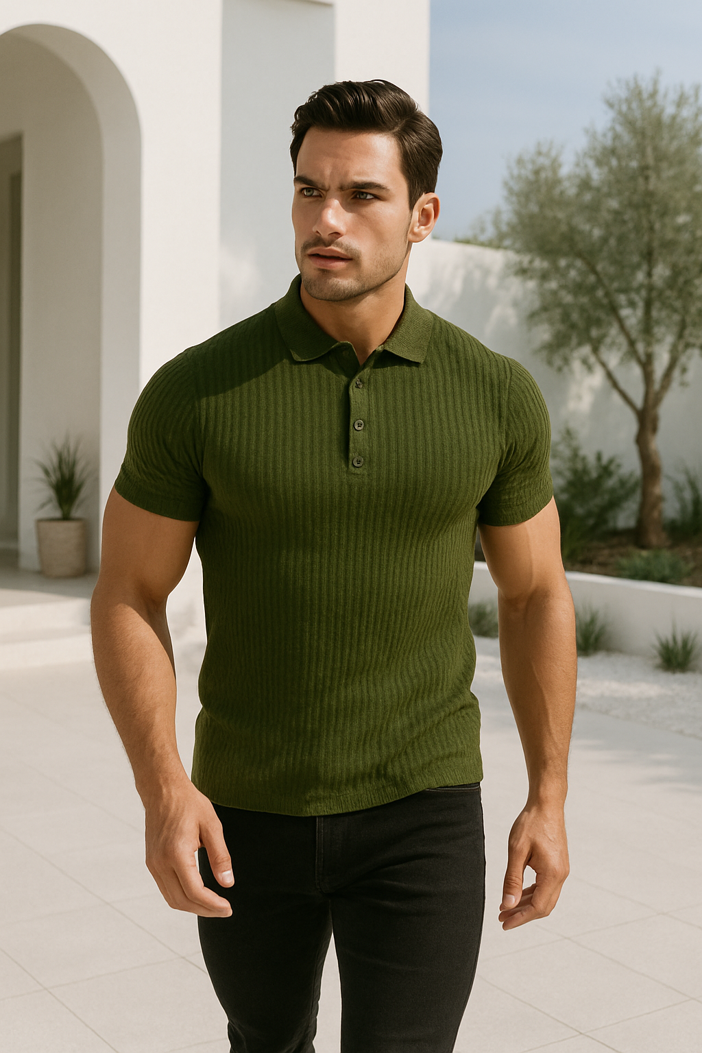 Polo Hombre Algodón Ajuste Clásico Cuello Polo