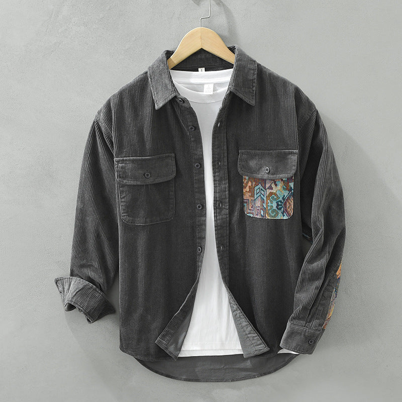 Camisa Hombre de Pana con Cierre de Botones