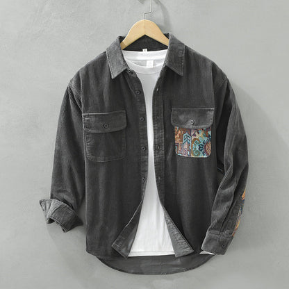 Camisa Hombre de Pana con Cierre de Botones