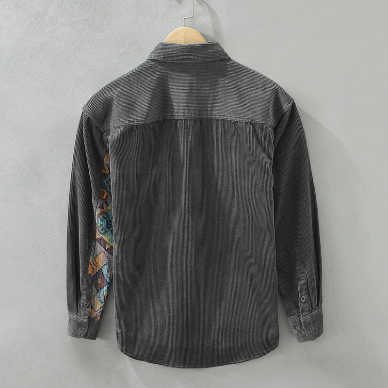 Camisa Hombre de Pana con Cierre de Botones - Mavetta