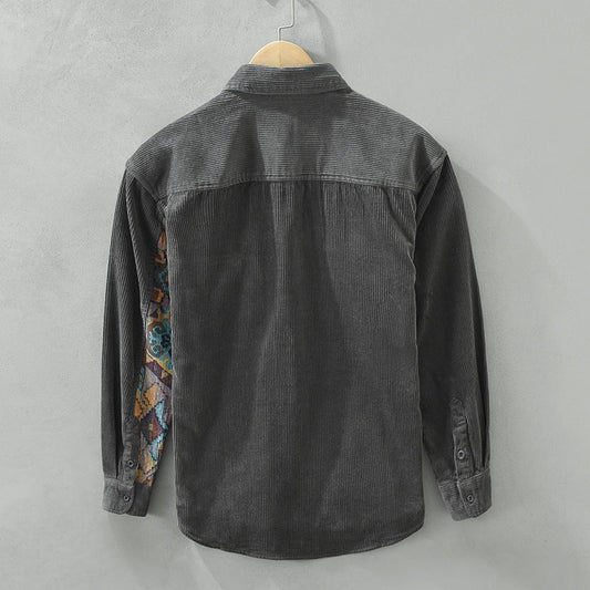 Camisa Hombre de Pana con Cierre de Botones - Mavetta