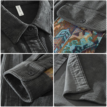 Camisa Hombre de Pana con Cierre de Botones