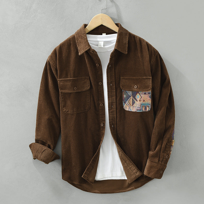 Camisa Hombre de Pana con Cierre de Botones