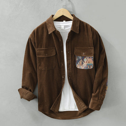 Camisa Hombre de Pana con Cierre de Botones