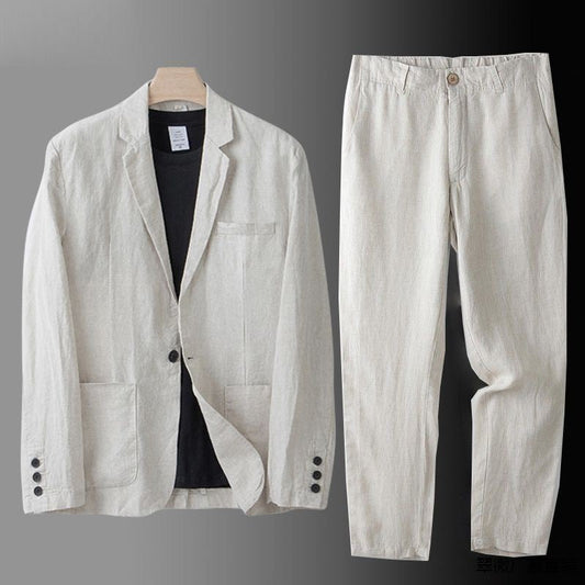 Traje Hombre de Lino Ligero con Americana y Pantalón Ajustado - Mavetta