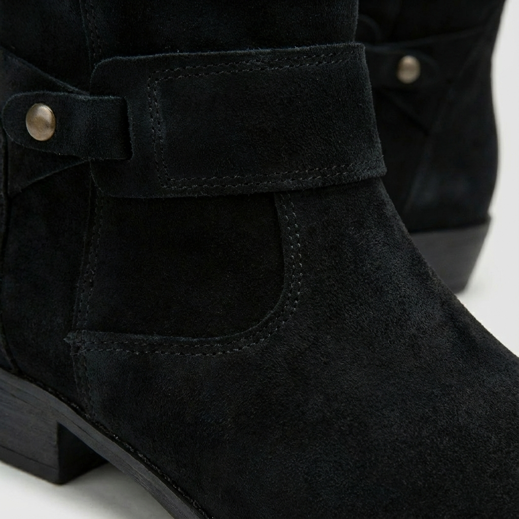 Botas Mujer Media Caña Tacón Ancho Diseño Slouch