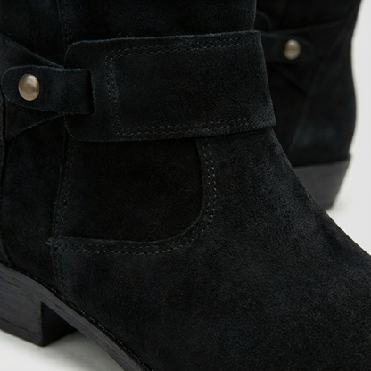 Botas Mujer Media Caña Tacón Ancho Diseño Slouch