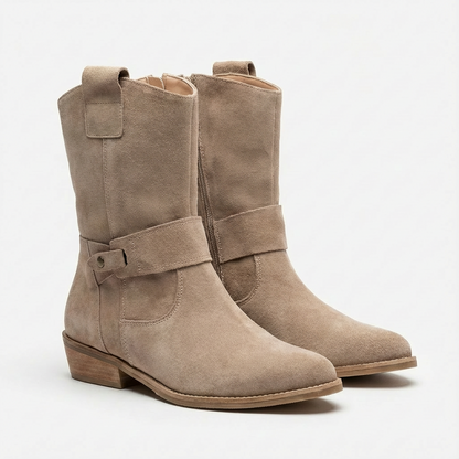 Botas Mujer Media Caña Tacón Ancho Diseño Slouch