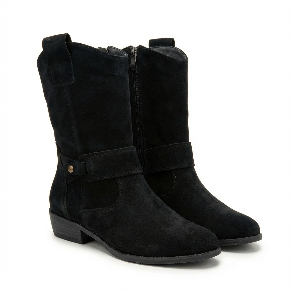 Botas Mujer Media Caña Tacón Ancho Diseño Slouch - Mavetta