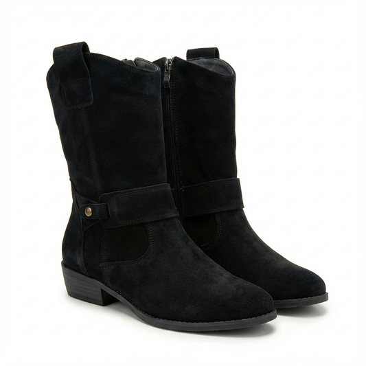 Botas Mujer Media Caña Tacón Ancho Diseño Slouch - Mavetta