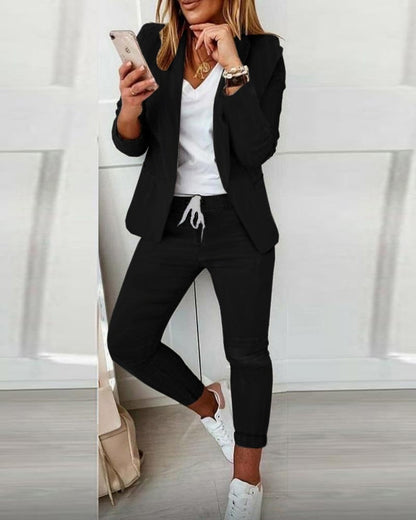 Conjunto Mujer Blazer y Joggers Casual Comodo - Mavetta