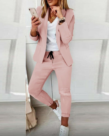 Conjunto Mujer Blazer y Joggers Casual Comodo