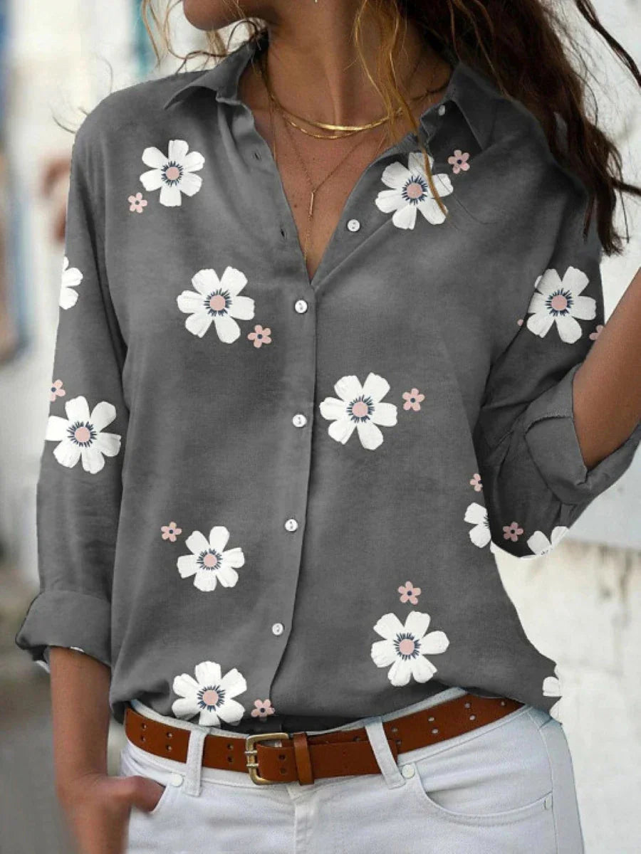 Blusa Mujer Estampado Floral Tela Suave Ajuste Holgado