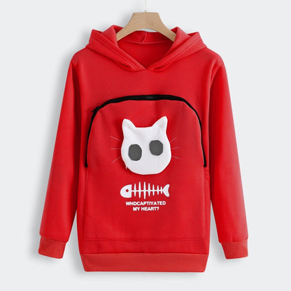Sudadera Mujer con Capucha y Bolsillo para Mascotas Diseño Gráfico