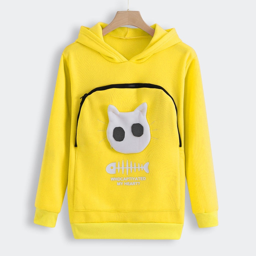 Sudadera Mujer con Capucha y Bolsillo para Mascotas Diseño Gráfico