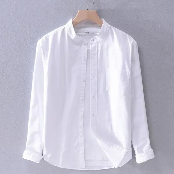 Camisa Hombre Algodón Cuello Mao Corte Recto