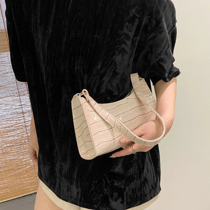 Bolso de hombro mujer con diseño piel de cocodrilo elegante
