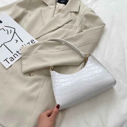 Bolso de hombro mujer con diseño piel de cocodrilo elegante