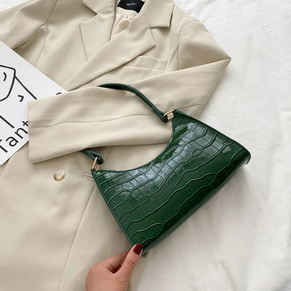 Bolso de hombro mujer con diseño piel de cocodrilo elegante